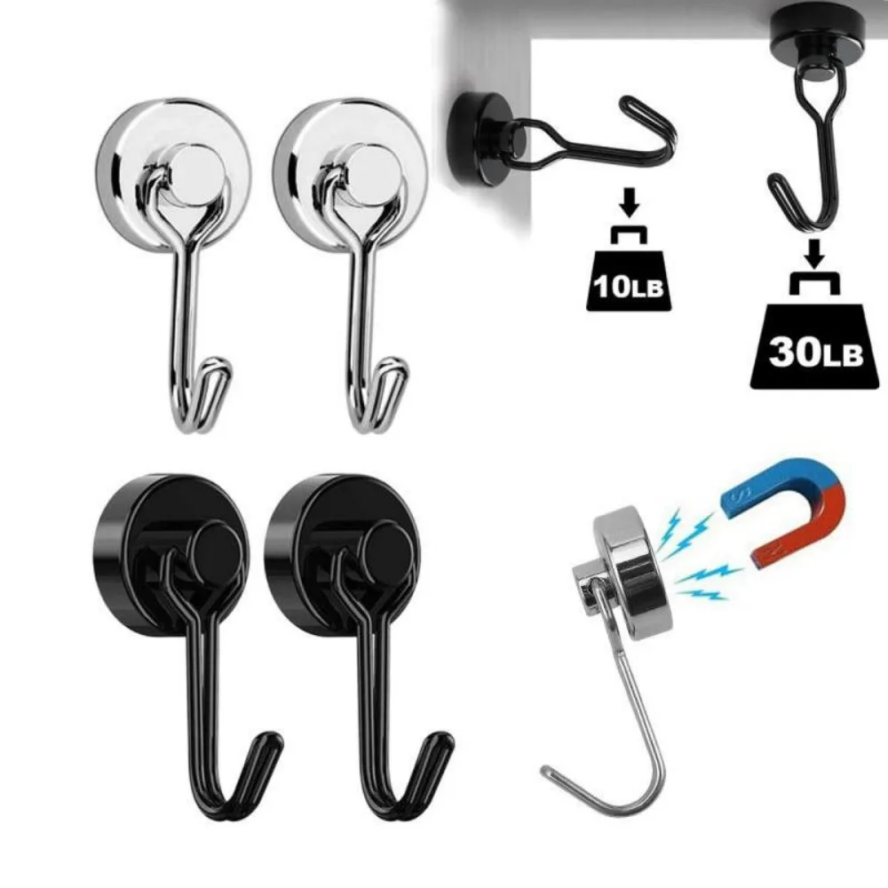 

Heavy Duty Magnetic Hook Neodymium 360 Degree Rotatable Strong Neodymium Magnets Hooks for Refrigerator Grill Key Towel Holder