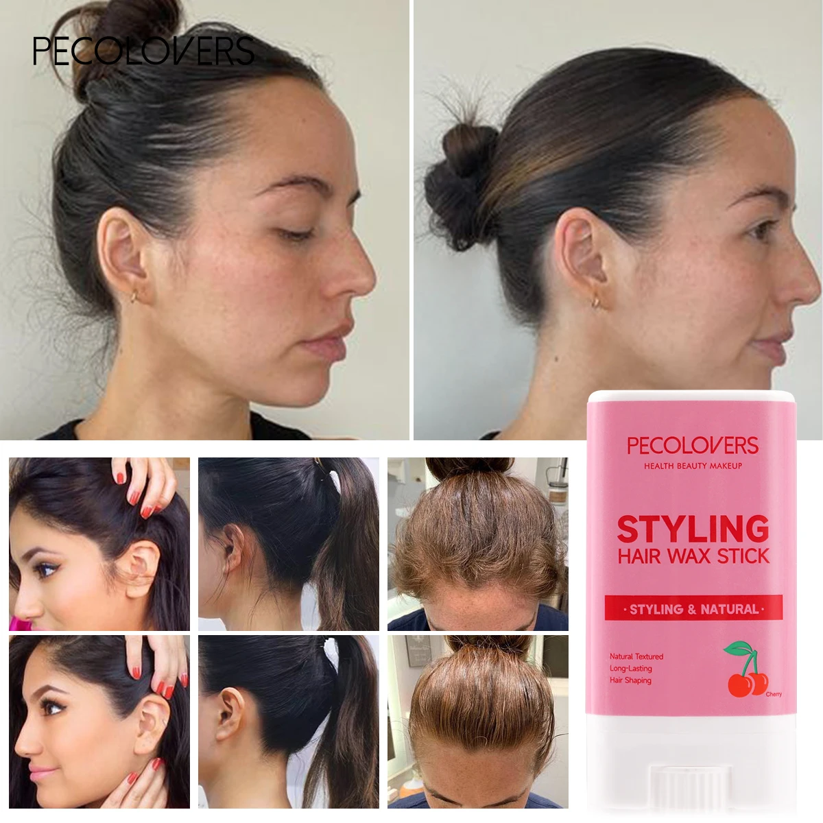 Fruchtiges Haarwachsstift, Finishing für gebrochenes Haar, langlebig, einfach zu verwenden, für das tägliche Make-up