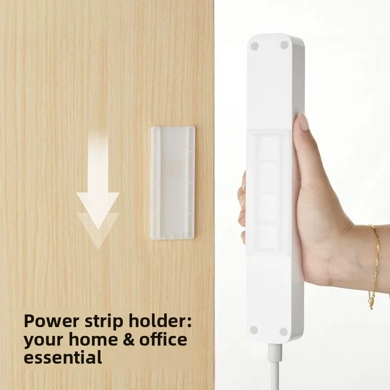 Plastic Self-adhesive Power Strip Holder, 1-5pcs Hanging Sliding Rail Home Cable Socket Organizer