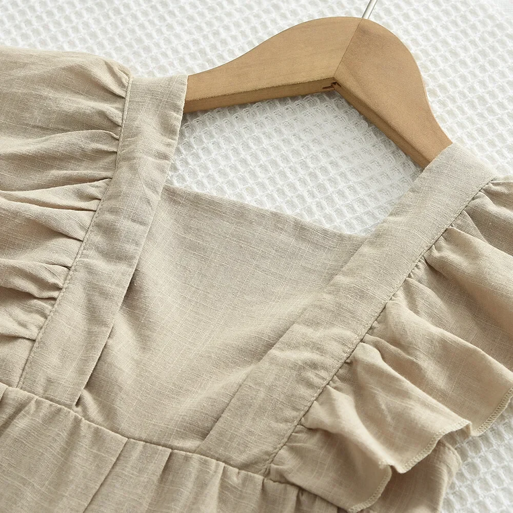 Girls Cotton Flying Sleeve Romper 4