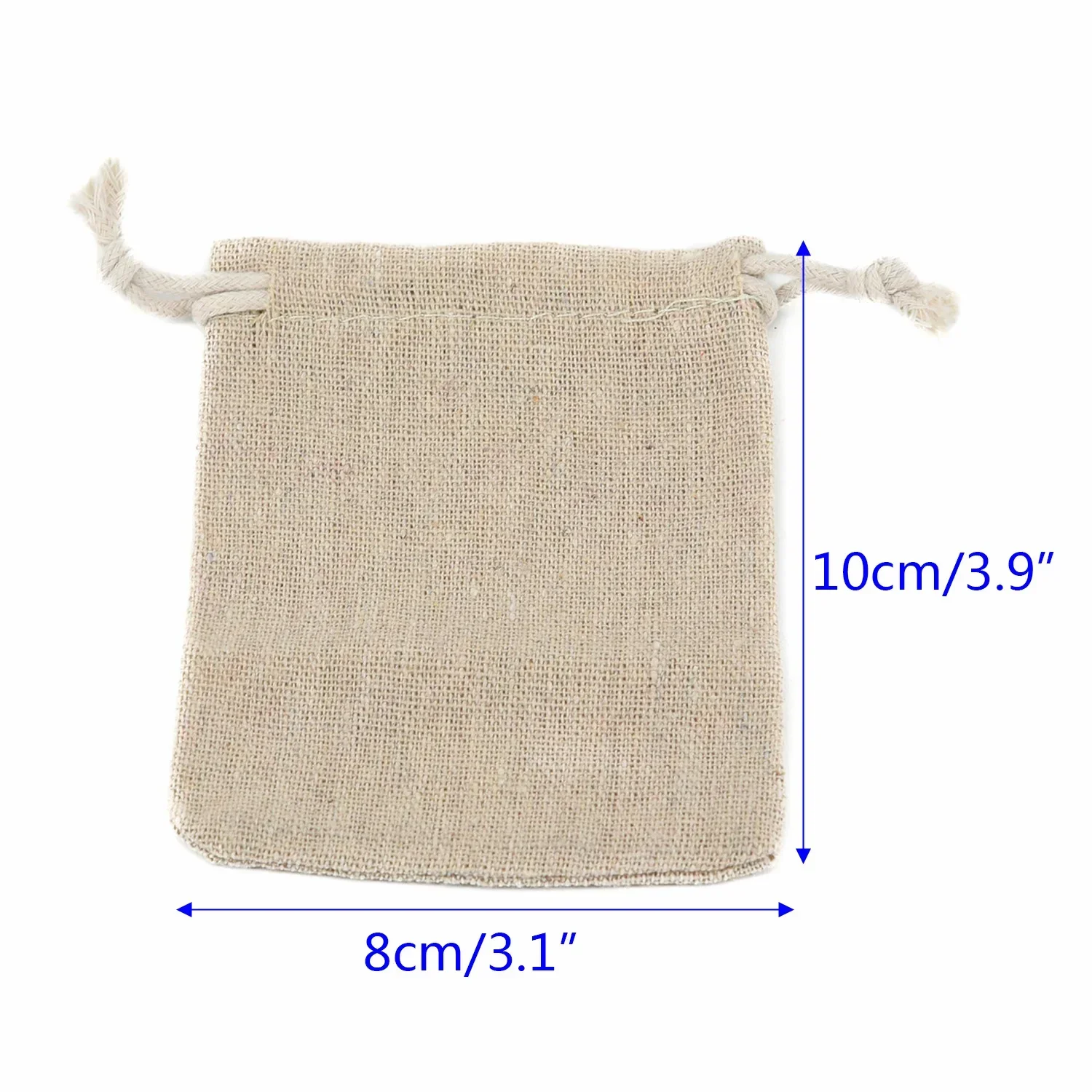 50 Pcs/Lot Small Wedding Linen Drawstring Bags Christmas Party Gift Package Cotton Pouches Reusable Home Kitchen Organize Sacks