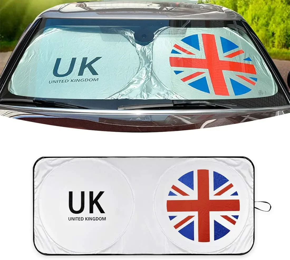 For Mini Cooper One S R50 R53 R56 R60 F55 F56 R58 R59 Car Sun Shade Cover Protector Windshield Visor Sunshade Union Jack UK Flag