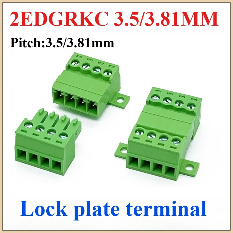 1 Set Solderless Docking Type 15EDGKC 3.5/3.81MM Screw Terminal PCB Plug-In Type 15EDGRKCP 3.81 Green Terminal Connector 15EDG