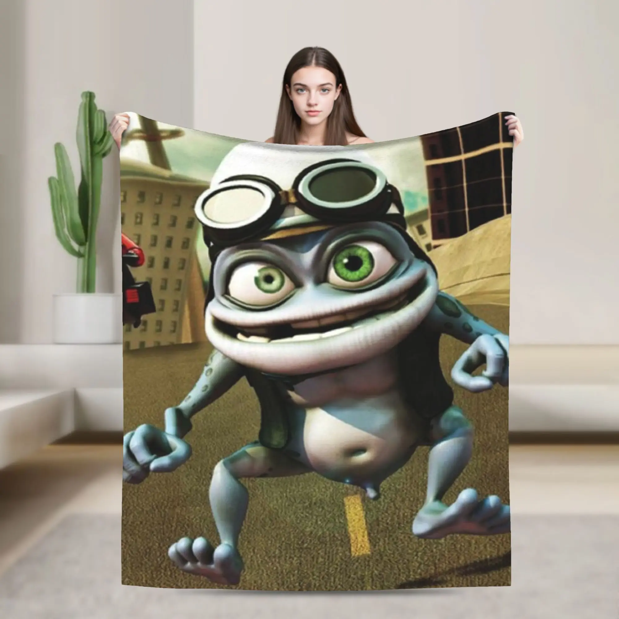 Crazy sapo dos desenhos animados lance cobertor para sofá macio aconchegante cobertor de pelúcia 50x60 Polegada colcha de vários tamanhos para todas as estações