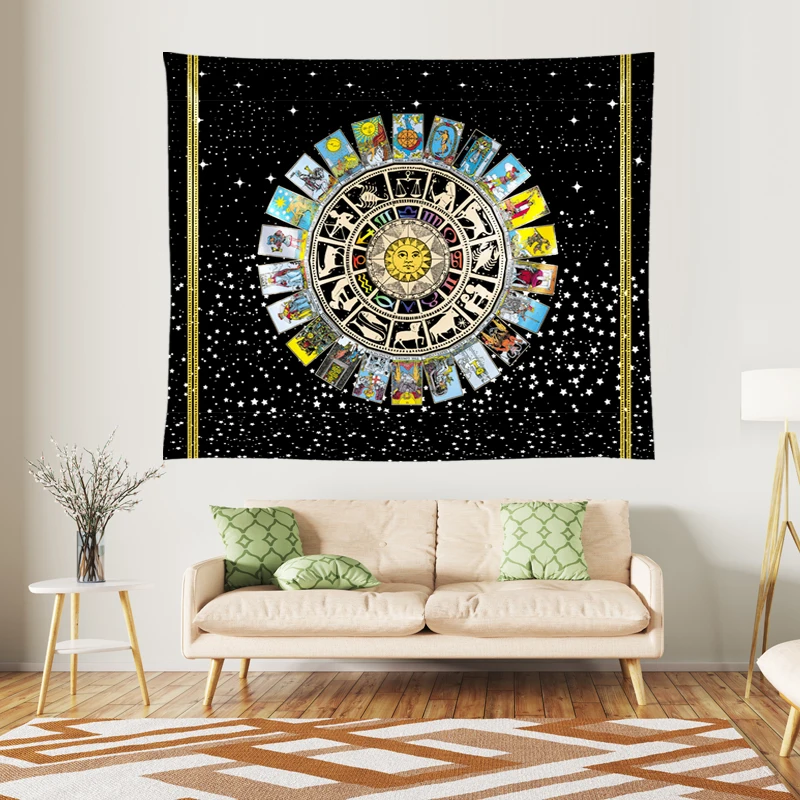 Tarot Tapisserie Décoration Mystère, Maison, Ta édélique, Sorcellerie, Horoscope, Ination Mur, Mandala, Décor De Chambre