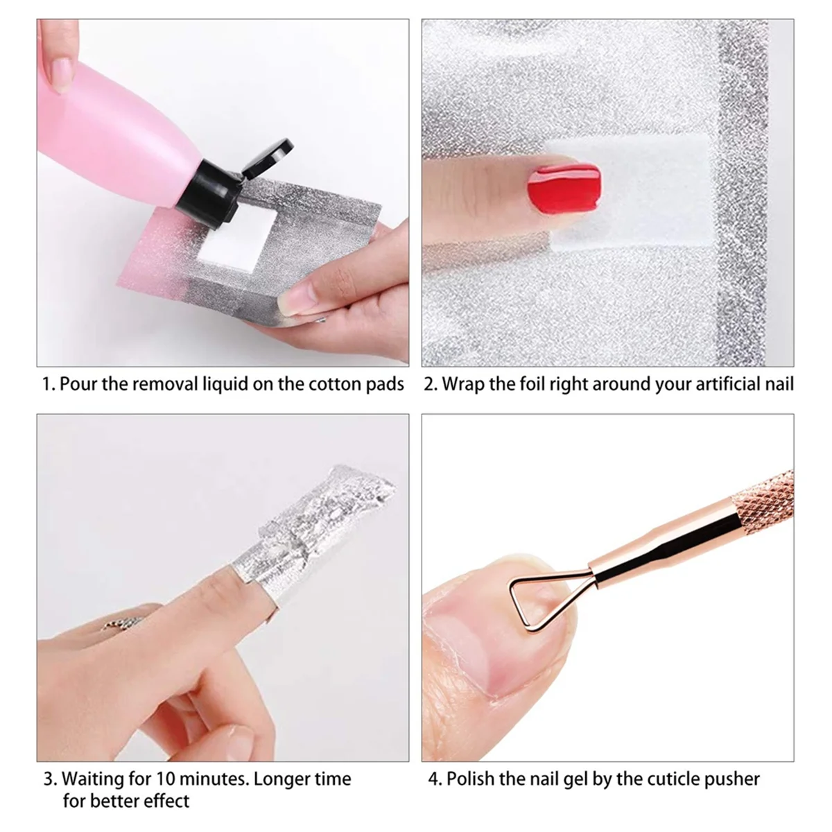 Set di rimozione dello smalto Gel-strisce per unghie in lamina 300 pezzi Soak Gel Polish Remover Foil Nail Strips