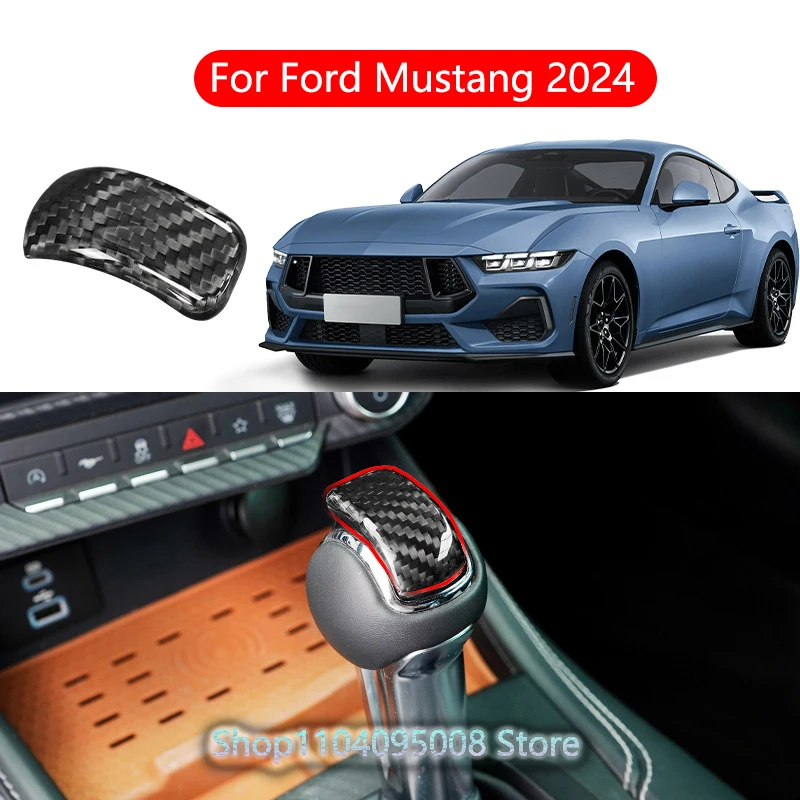 

Car Gear Shift Lever Knob Cover Trim For Ford Mustang 2024 Center Console Gear Shift Head Cover Trim Interior Accessories