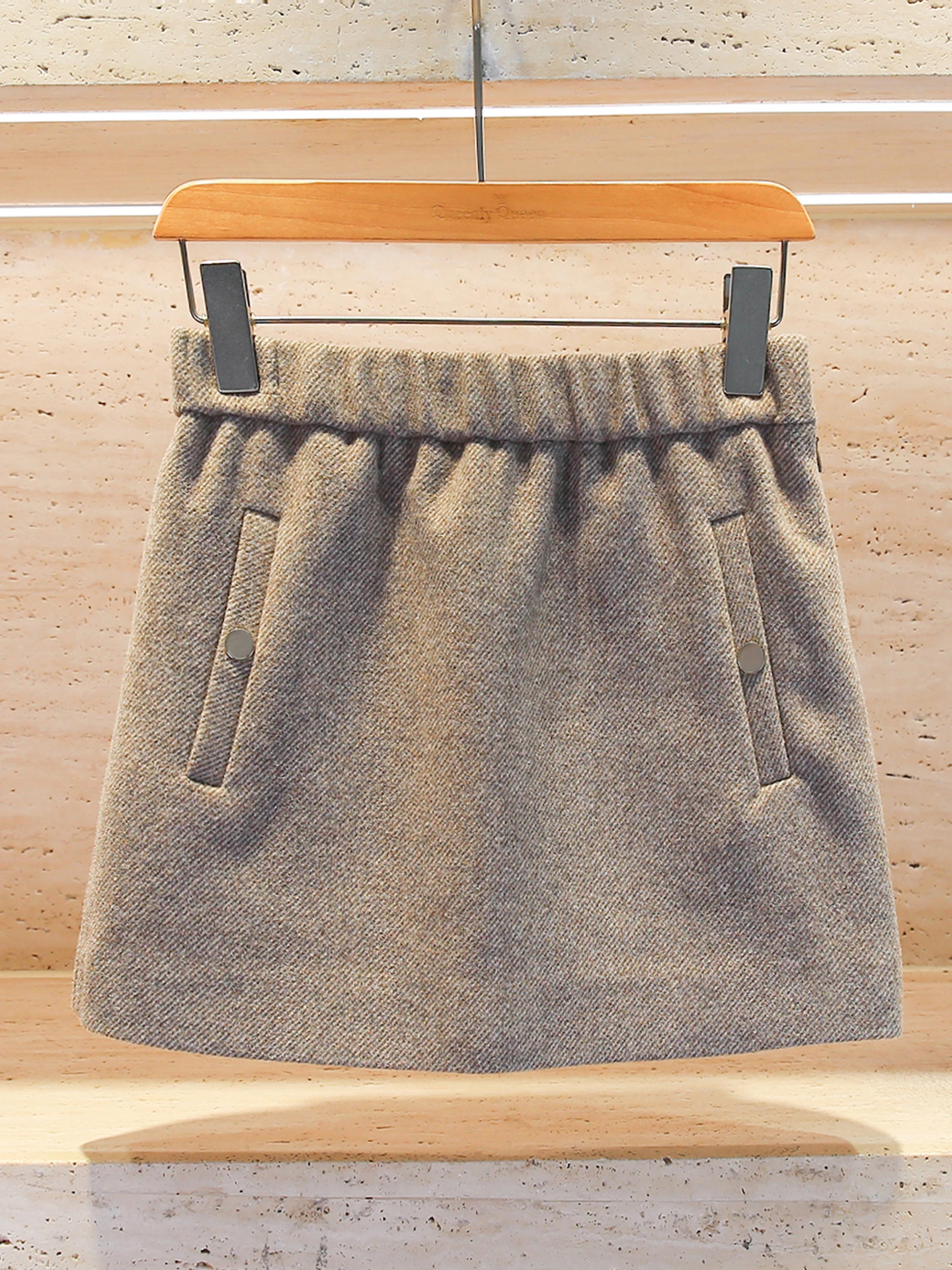 

Юбка с высокой талией, простая универсальная повседневная женская юбка в стиле ретро премиум-класса Faion, осеннее новое поступление от M Home South Oil