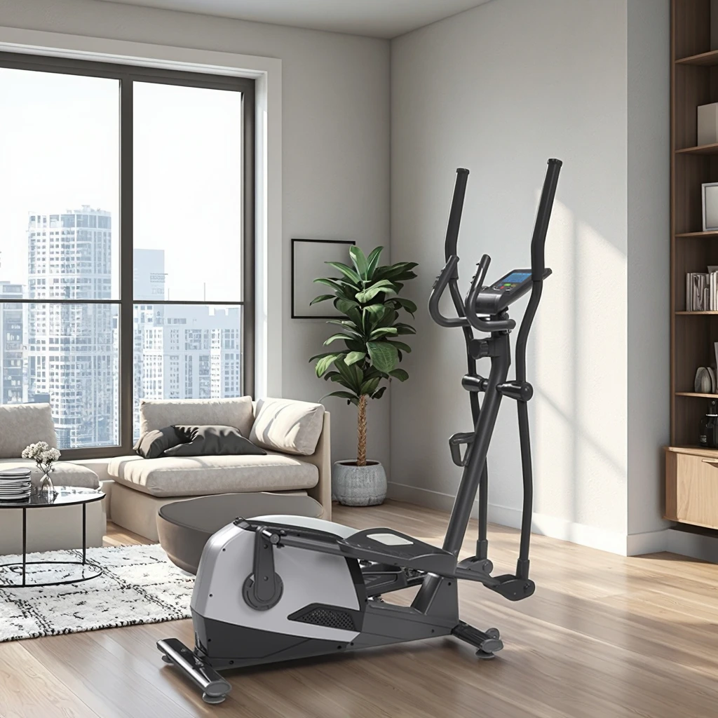Custom Logo Home Sports Fitness Gym Equipment Electric Elliptical Trainer & Stepper Bike with Handle Bar