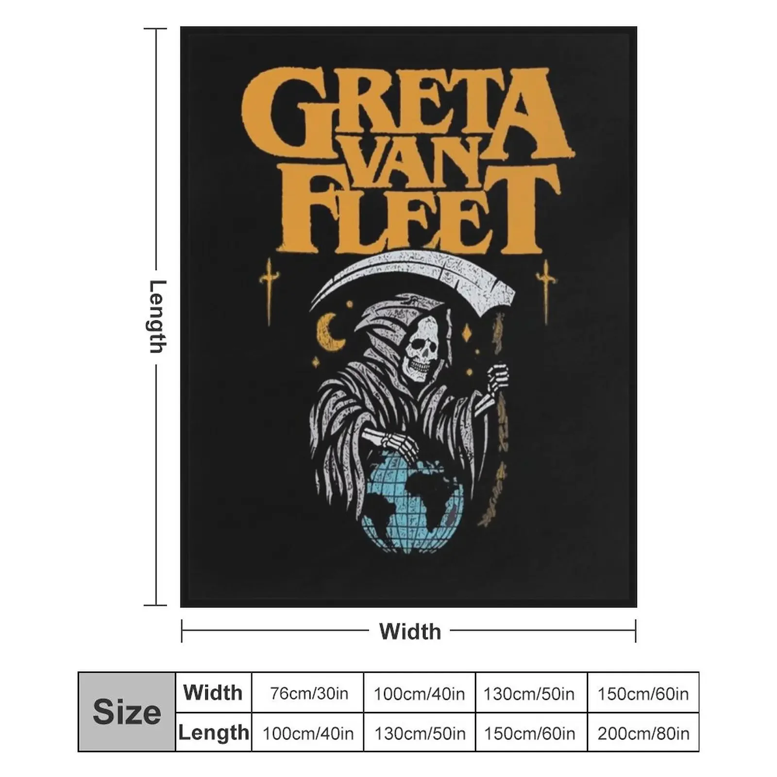 Greeta van fleet4 Greta Van Fleet Shirt Retro Musical Shirt Greta Van Fleet Rock Band Shirt Boho Throw Blanket