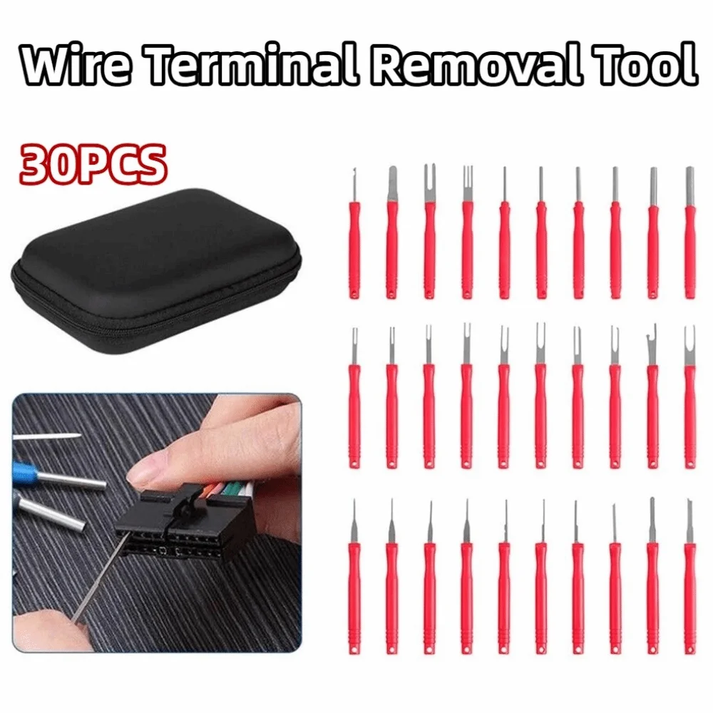 

30 шт./компл. портативный инструмент для удаления клемм, многоразовый коррозионностойкий набор инструментов для извлечения клемм с сумкой для хранения, портативный