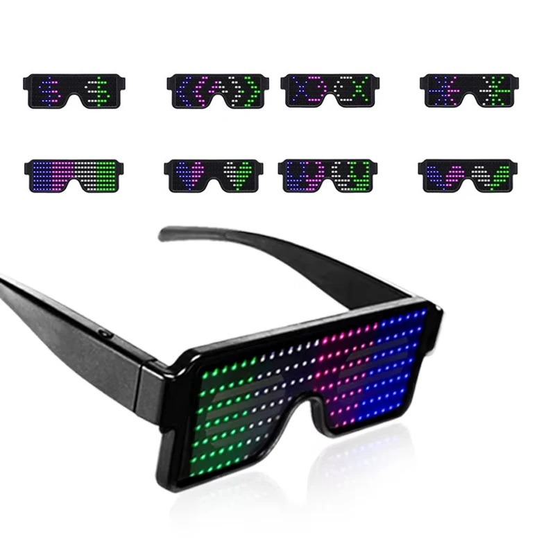 نظارات LED تضيء نظارات الحفلات الديناميكية المفضلة لمهرجان عيد الميلاد USB قابلة لإعادة الشحن LED نظارات وامضة متوهجة