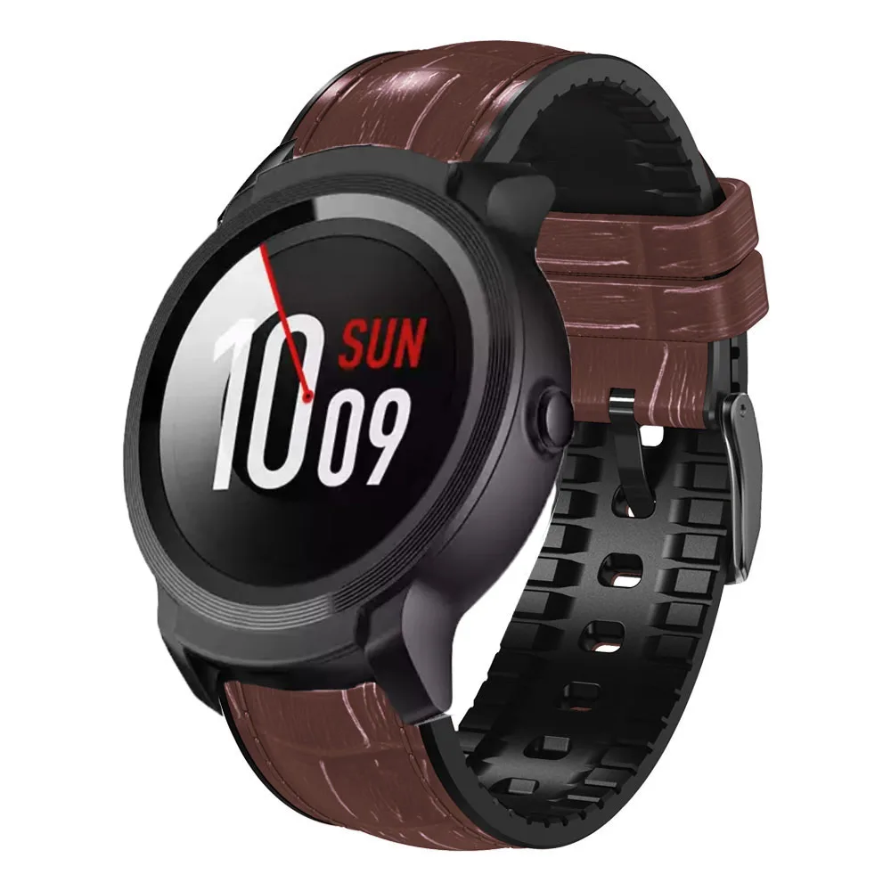 Leather+Silicone Band For TicWatch Pro 3 Ultra GPS Smart Strap For TicWatch Pro 3 LTE/2021/GTX Replacement Watchband Bracelet