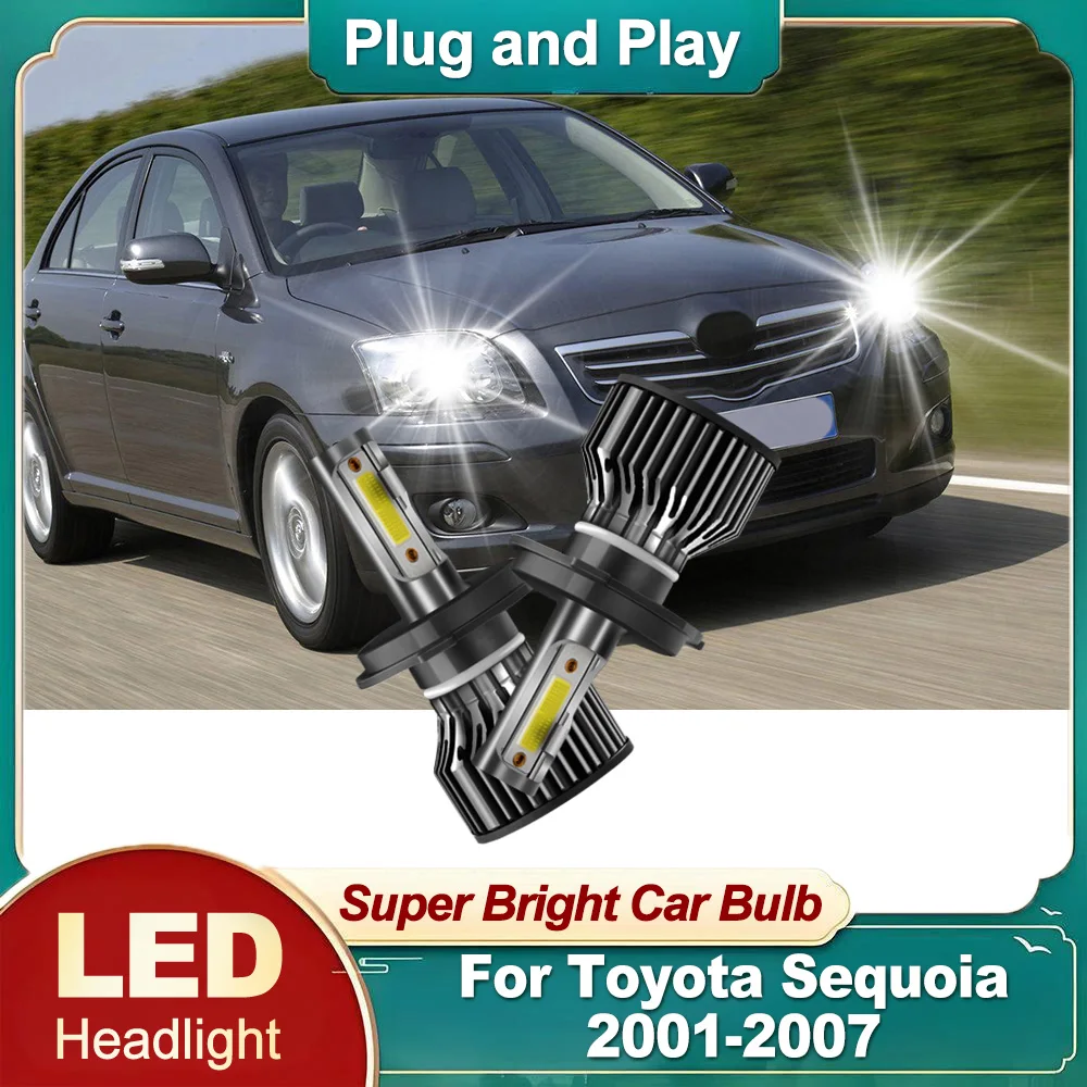 

2 шт. автомобильные светодиодные фары 6000K белые H4 дальнего ближнего света 30000LM 300 Вт для Toyota Sequoia 2001-2007 Plug and Play автомобильные фары