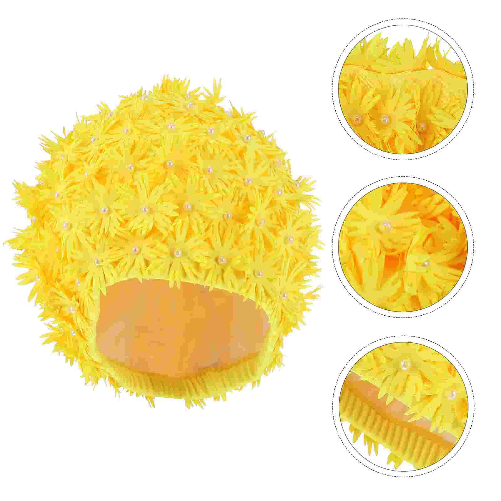 

3D Flower Swim Cap Women's Hair Ear Shield Quick Fit Stylish Beach Pool Accessory Ideal Gift for Ladies Adult Nylon for