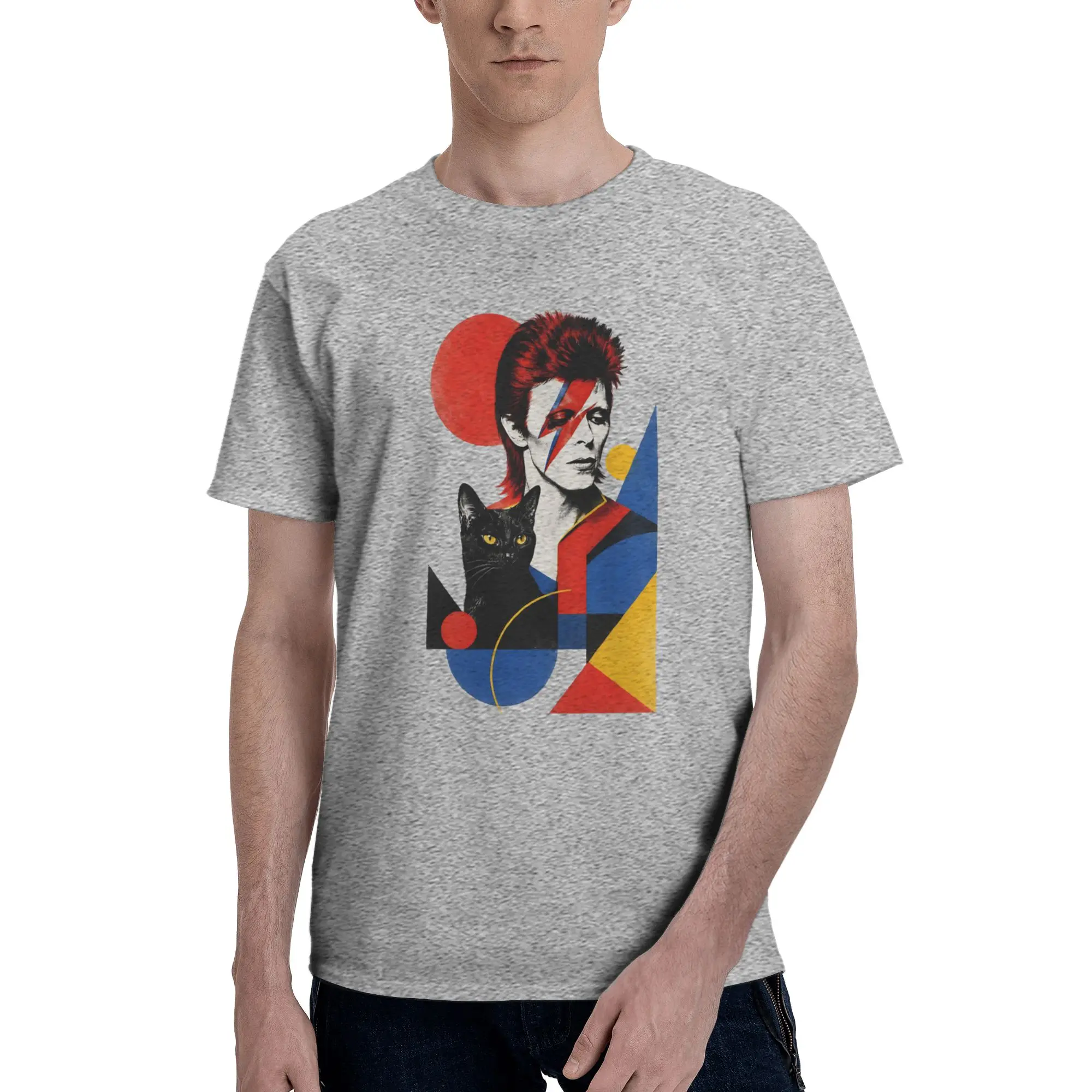 1 Piece Red Novelty 100% Cotton T-Shirt Aladdin Sane Tees Tops For Men