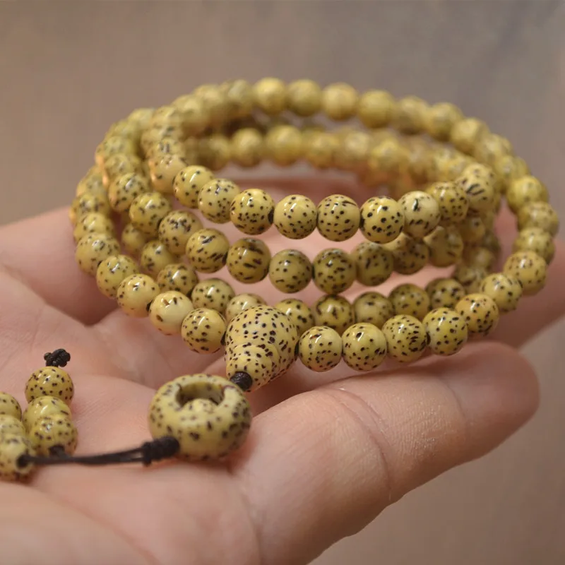 

Hainan Yellow Chicken Grease Xingyue Bodhi Seeds Bracelet Women's Multi-Circle New Chinese Cultural Artifact Prayer Beads Bracel