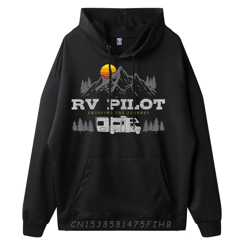 Rv Pilot Vintage Mountains Camping Road Trip Camper Printed Sweater Moderate Elasticity Streetwear Leisure