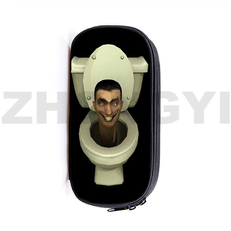 

Детский Забавный 3D Пенал Skibidi на молнии, модная дорожная косметичка, косметичка, органайзер, туалет Skibidi, школьные принадлежности