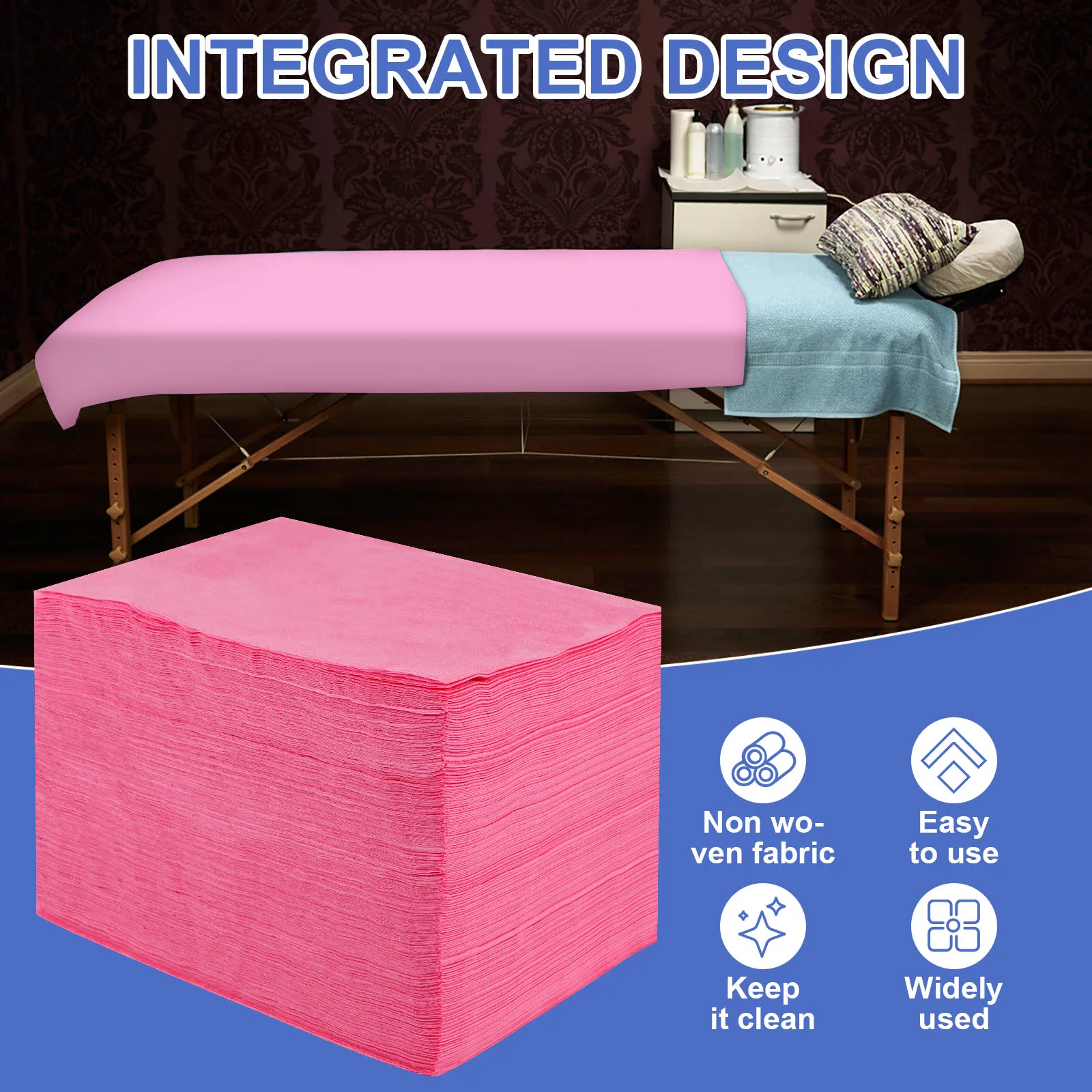 100Pcs Disposable Bed Sheets 80x180cm Non Woven Spa Massage Table Cover Comfortable Breathable Salon Bedsheet for Travel Hotel