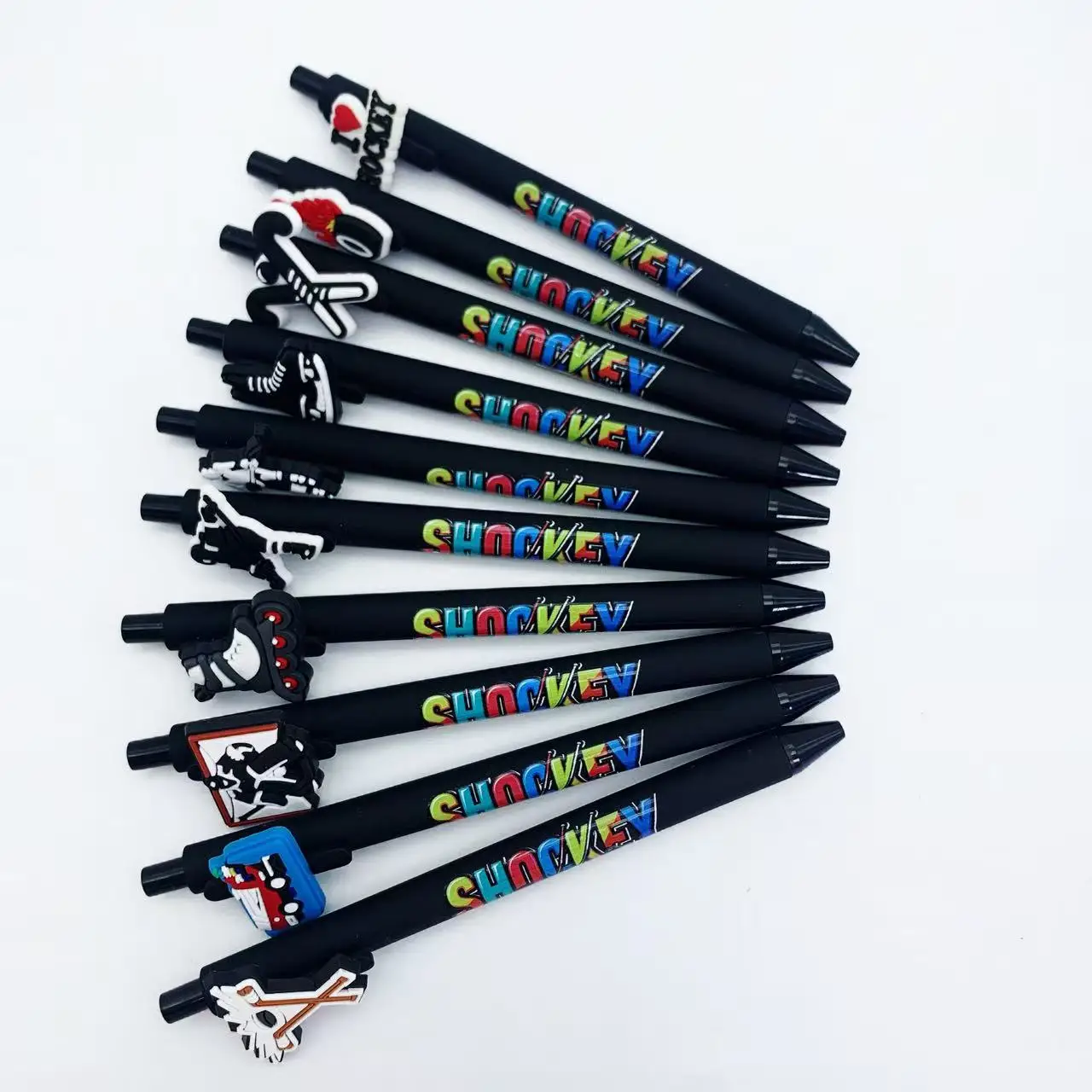 8 قطع/15 قطعة من أقلام الهدايا الإبداعية للهوكي الأسود، أقلام توقيع على شكل تزلج #3