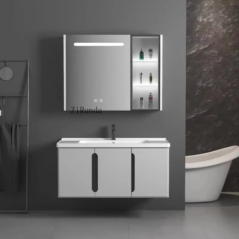 Высококачественный дубовый шкаф для ванной комнаты с одной раковиной, современный туалетный столик