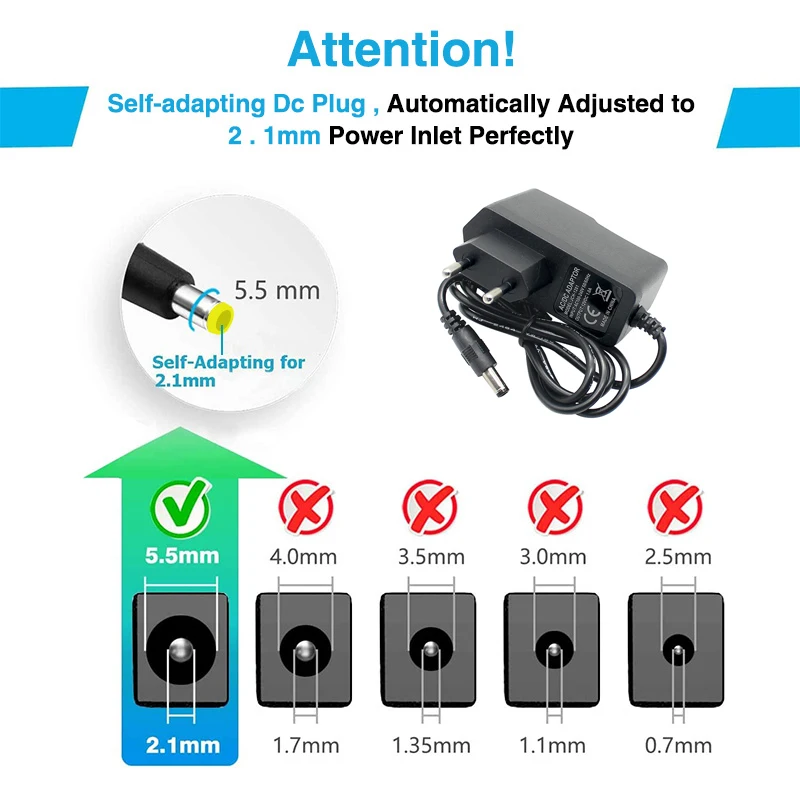 Alimentatore 12V 1A AC 100-240V adattatore di alimentazione caricatore da muro DC 5.5mm x 2.1mm spina EU/AU/UK/US per XIAOMI MI Router 3