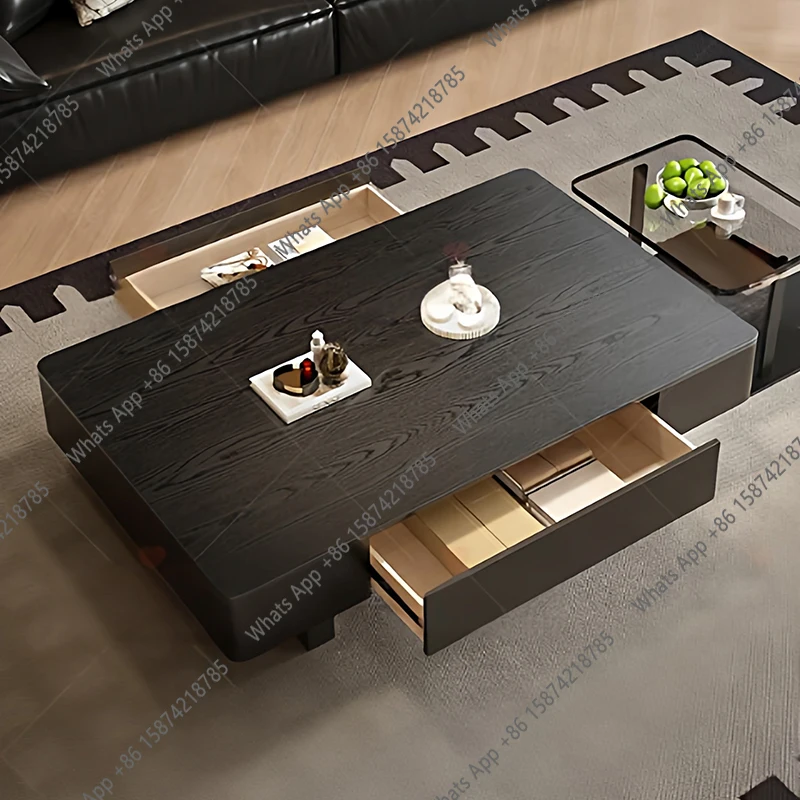 Mesa de Centro de Estilo Nórdico, Mesa Auxiliar Simple Nórdica con Almacenamiento, Mueble para el Hogar