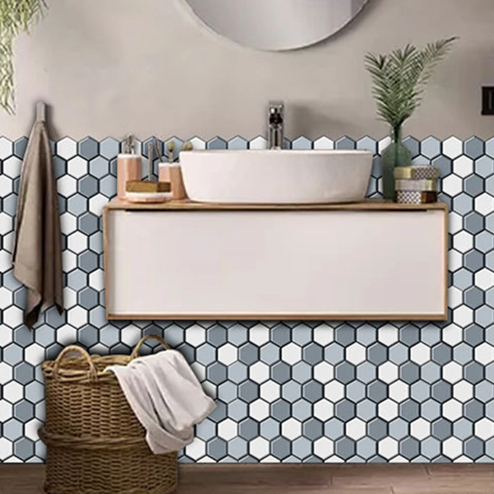 

2Pcs Hexagonal Wall Paste Sky Blue Creative Self-Adhesive Honeycomb Stickers Perfect for Bedroom Living Room Home Decoration