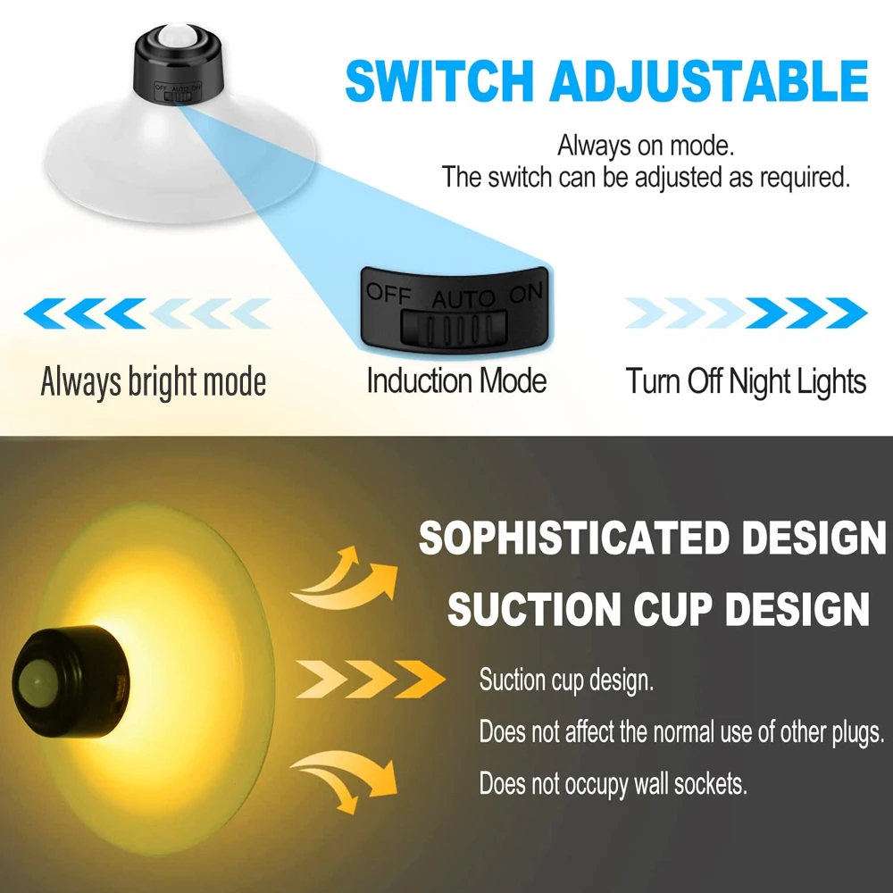 LED ventosa luce notturna adsorbimento armadio luce ricarica USB sensore di movimento luce notturna baby room scale camera da letto comodino