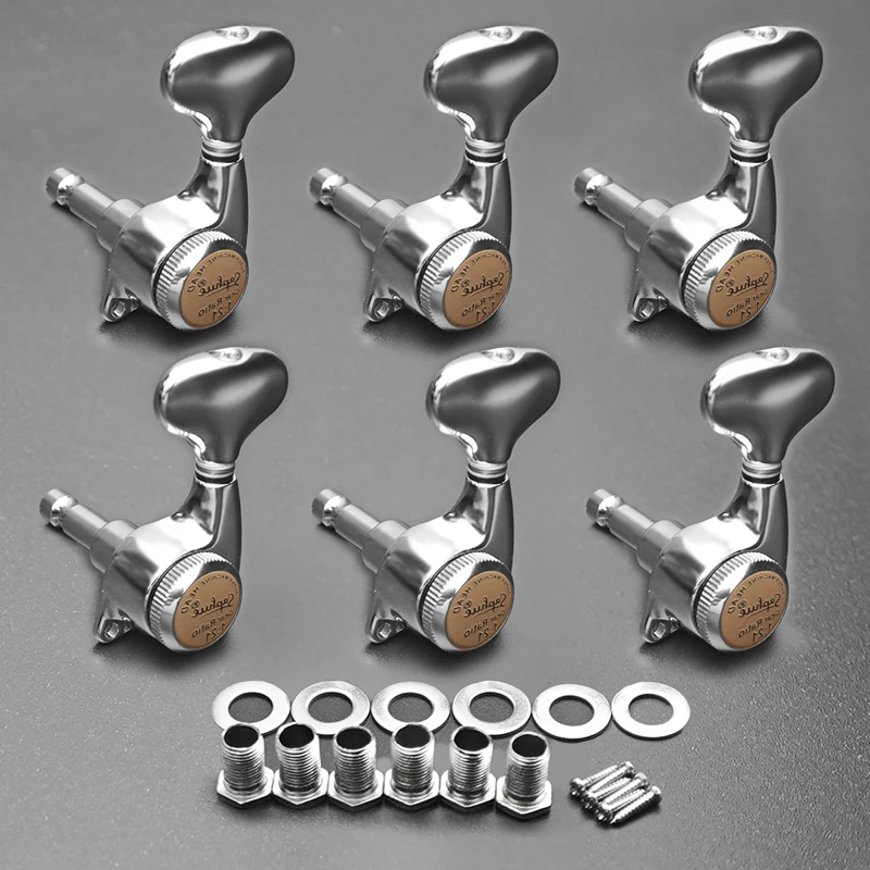 SAPHUE JELocking-Accordeur pour guitares folk ou acoustiques électriques, chevilles de clé de réglage, tête de machine, style queue de poisson, 1:21