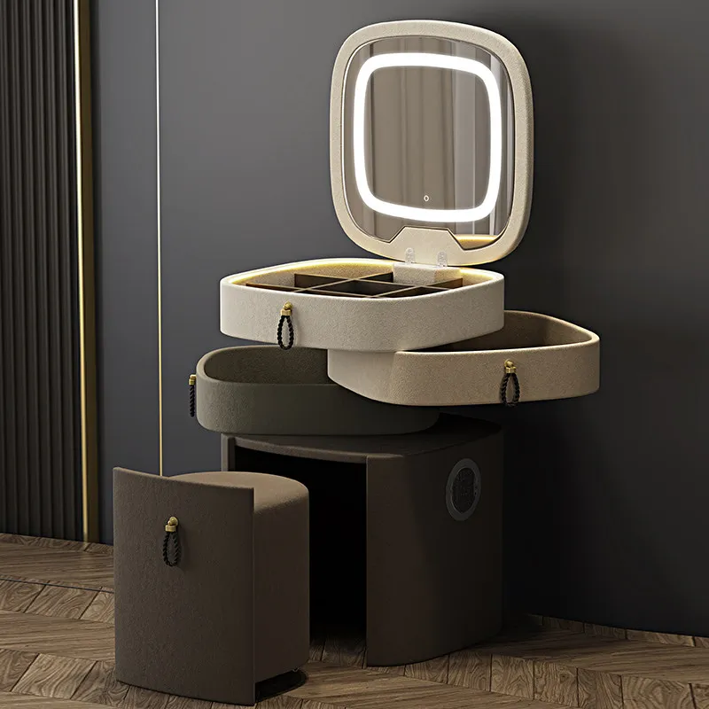 

Beige Nordic Narrow Makeup Table Simple Sturdy Wood Storage Dressing Table Bedroom Lounges Coiffeuse Chambre Furniture For Home