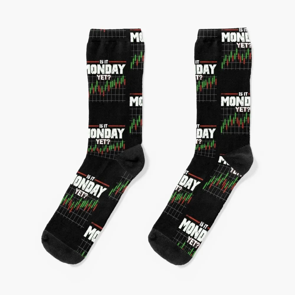 Is It Monday Yet Funny Stock Market Daytrader Socks FASHION Men's cute designer Socks Women's Men's