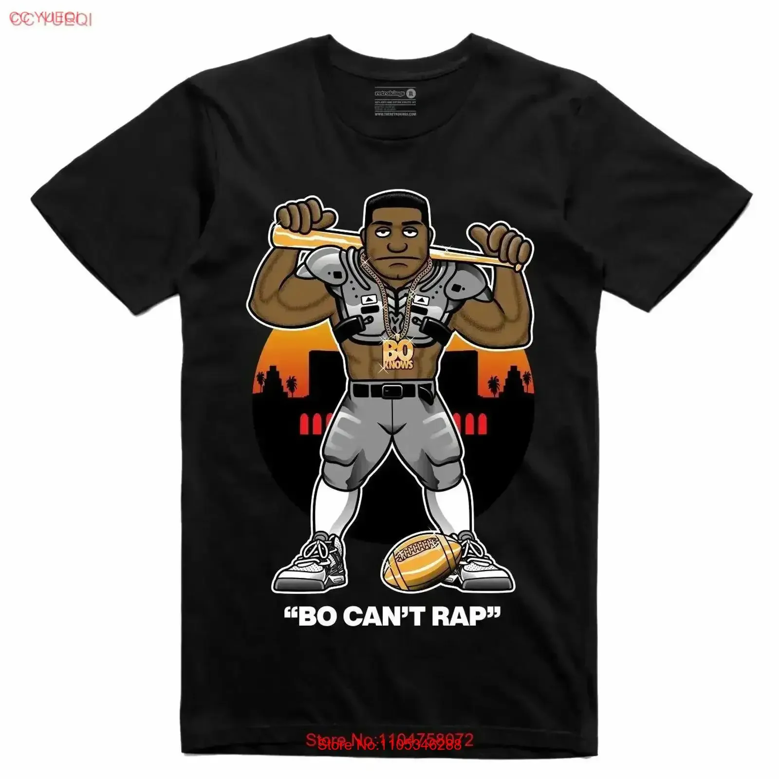 NUEVA Camiseta Streetwear on Demand BO JACKSON CANT RAP NEGRA Tallas S-3XL, Estilo Vintage Lavado, Ligeramente Desgastada, Ropa de Diseñador