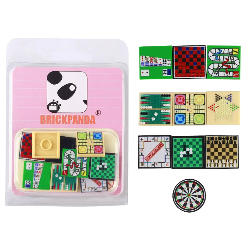MOC Figures Printed Accessories City Building Blocks Food Dessert Chocolate Crisps Potato Chips Game Board Toys For Kids Gifts