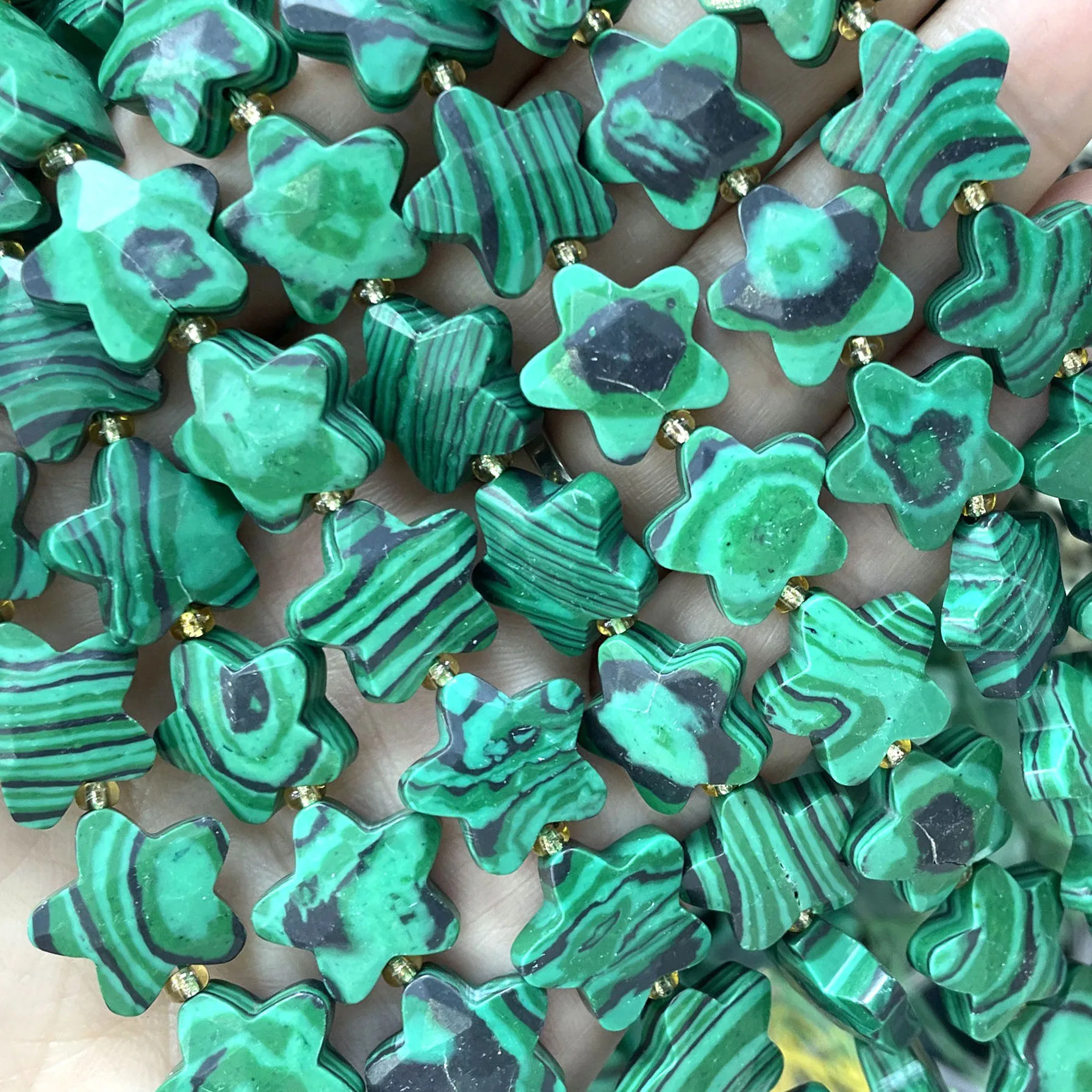 Natürliche Steinperlen in Sternform, facettiert, gelbe Jade, lose Perlen für Schmuckherstellung, DIY-Armband, Halskette, Ohrringe, Accessoires – Detail 13