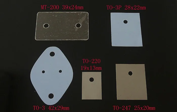 WZ-X67 TO-220/TO-247/TO-3P/TO-3/MT-200 Thermally Conductive Silicone Mica Insulating Sheet