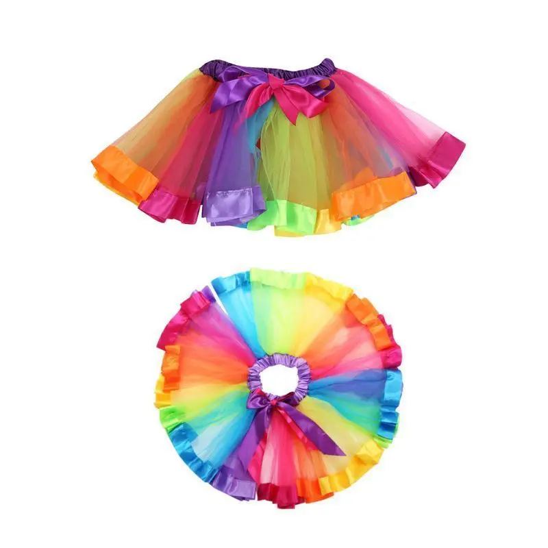 Tutu Skirt Baby Girl Clothes Colorful Mini Pettiskirt Girls Party Dance Rainbow Tulle Skirts Children Clothing