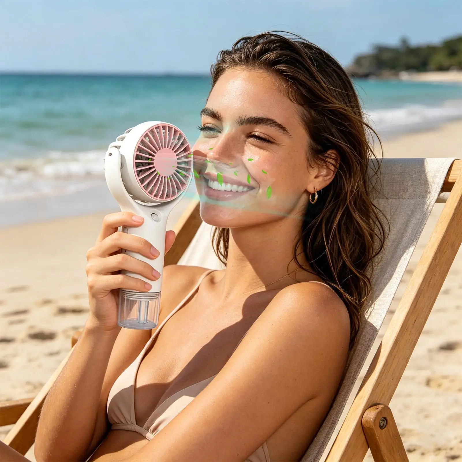 Portable Water Mist Fan Mini Handheld Fan USB Charging 3 Speeds Hanging Neck Spray Fans Portable Personal Hand Held Small Fan - view 3