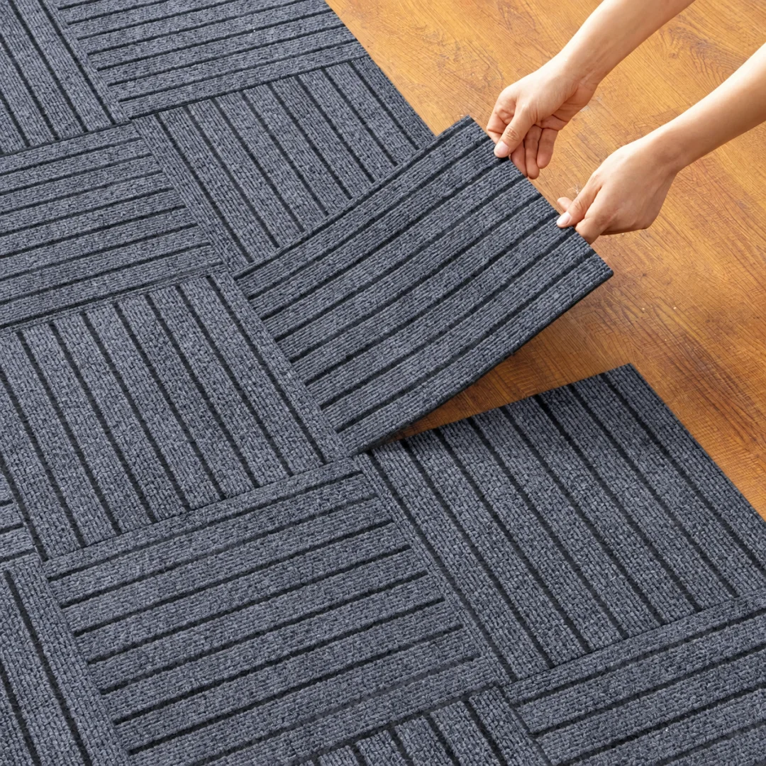 10pcs self-adhesive flooring, striped Mat, can be cut and reused, suitable for DIY, home decoration, affordable room decoration