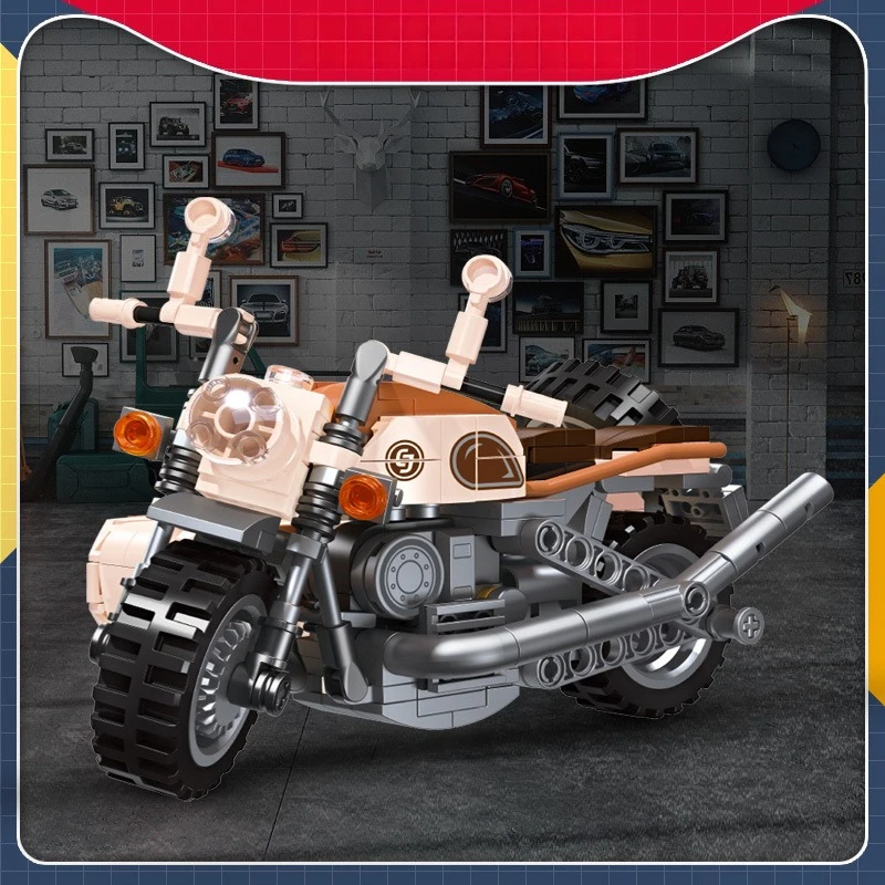 

Новый тип ностальгической трехколесного мотоцикла своими руками в сборе с небольшими строительными блоками.