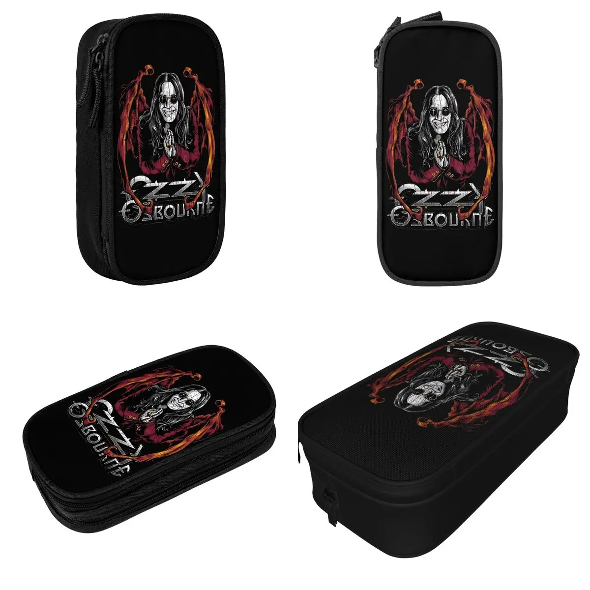 Vintage Ozzy Osbourne Pencil Cases Pen Bags for Student Large Storage Office Gift Pencil Box