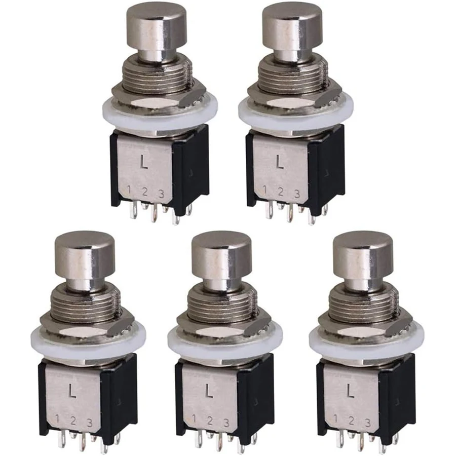 5 pièces DPDT verrouillage momentané ON/ON interrupteur au pied effets de guitare pédale boîte de pédale en métal 6 broches bouton poussoir pour pédale d'effet de guitare