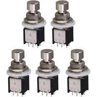 5 uds DPDT interruptor de pie de encendido/encendido momentáneo Pedal de efectos de guitarra caja de pedales de Metal botón pulsador de 6 pines para Pedal de efecto de guitarra