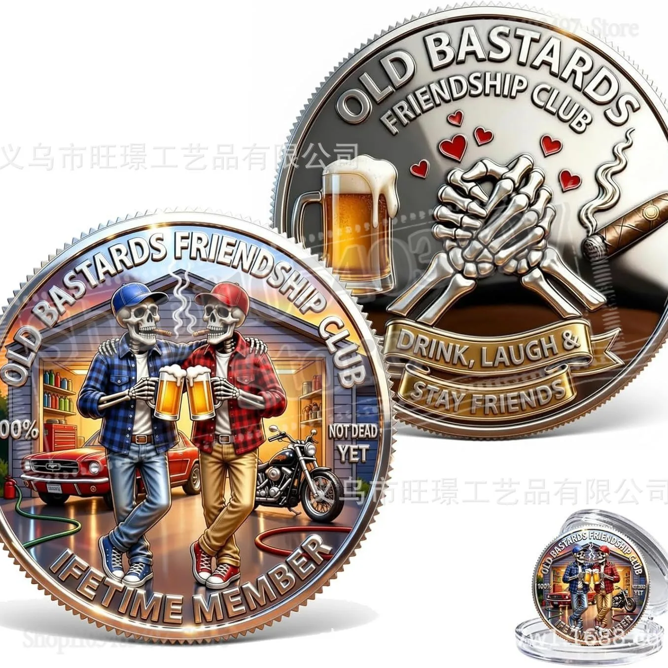 Old Bastards Friendship Club Challenge Coin,