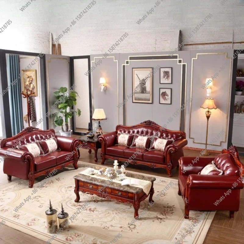 

Nordic Europe Living Room Sofa Genuine Leather Solid Wood Living Room Sofa Modern Bedroom Puff Trendy Divano Trendy Furniture