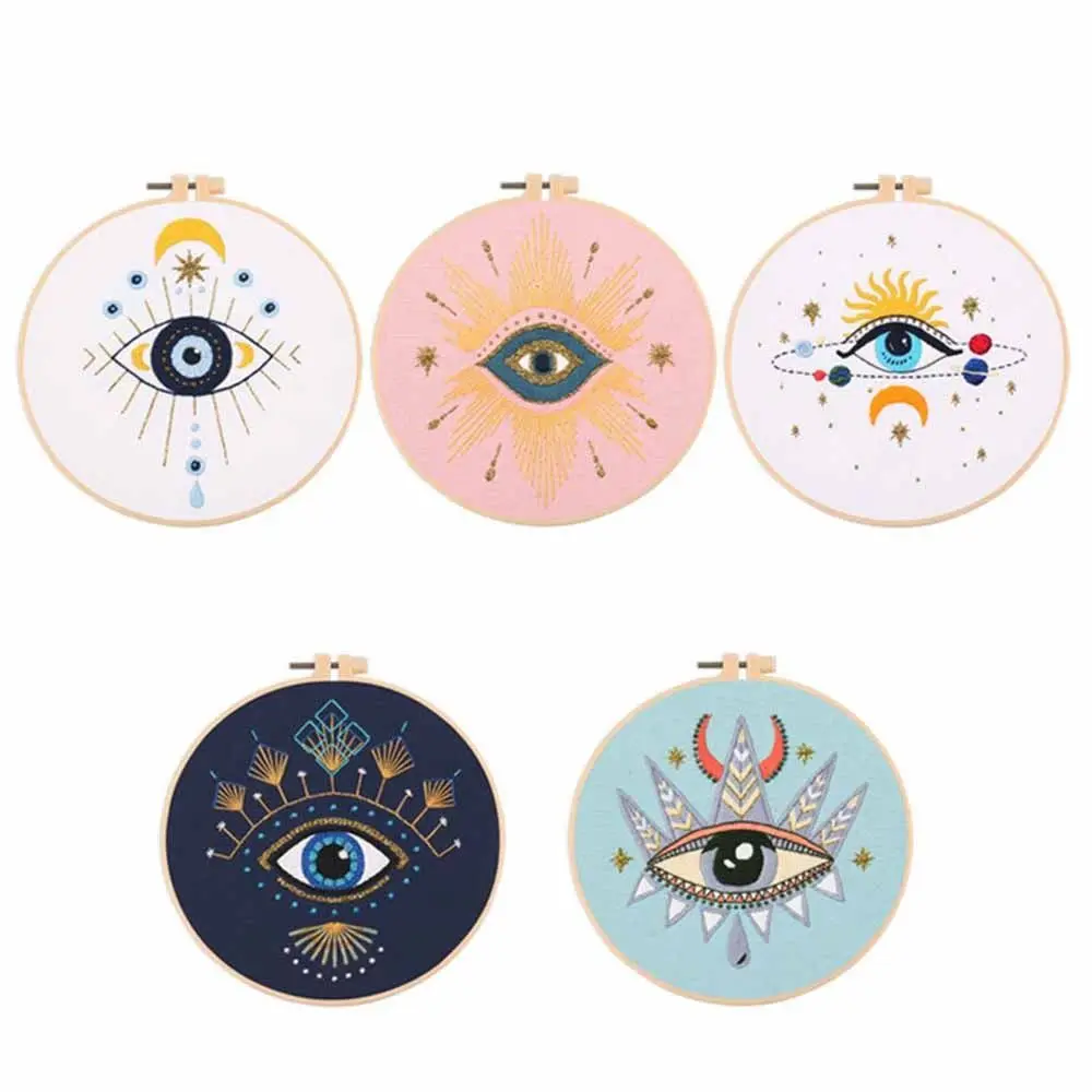 Arts Eyes Ornament Handmade Sewing Accessories Needle Thread Embroidery Hoop Cross Stitch Kit Needle Punch Flower Embroidery