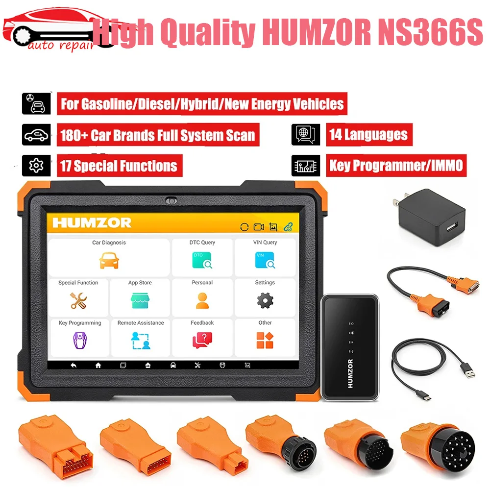 HUMZOR ND366S Car Auto Scanner OBD Automotriz Para Som Automotivo Inspection Tools Troubleshooting Diagnostic Pour Voiture