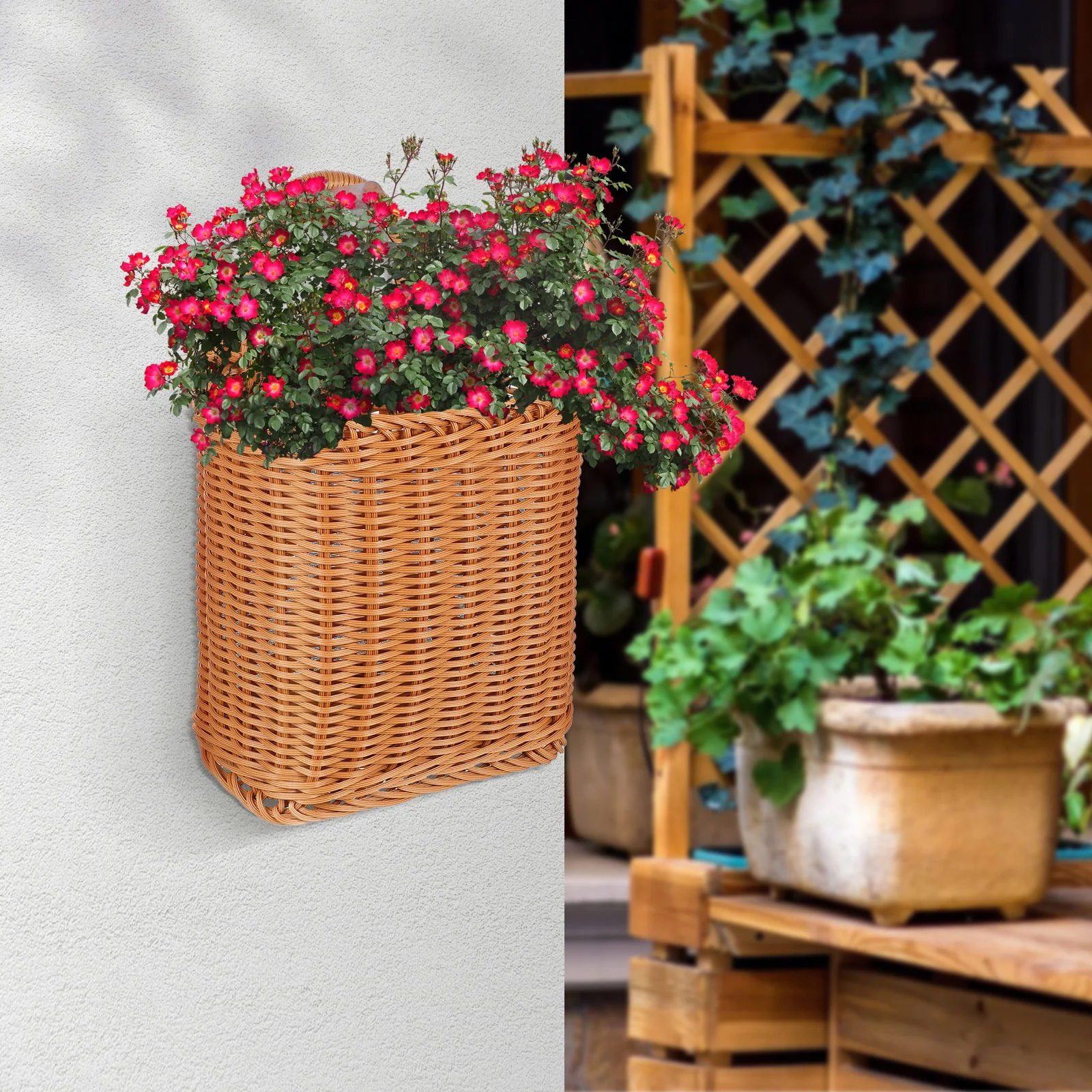 Wicker Storage Basket Kitchenware Hanging Rattan Sundries Egg Bucket Home Supplies Shopping