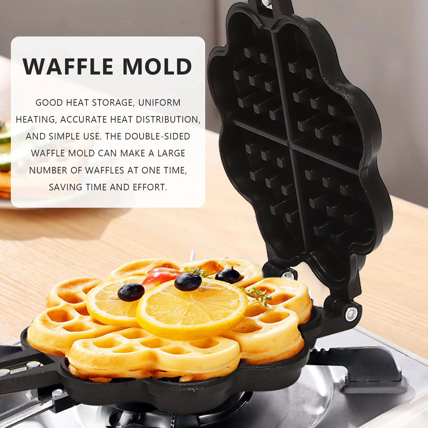 Elegante tipo gás doméstico amor waffle molde de cozimento molde doméstico antiaderente bolo pan diy waffle maker inteligência